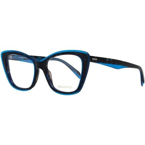 Blaue Kunststoff Brillenfassungen für Frauen - EMILIO PUCCI - Modalova