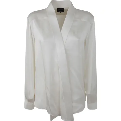 Double Satin Shirt , female, Sizes: S, XS - Giorgio Armani - Modalova