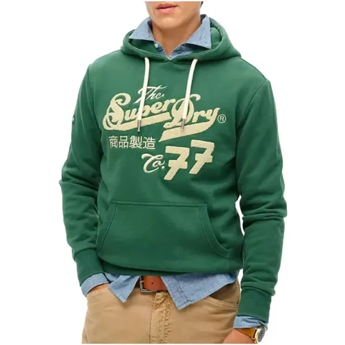 Bestickter Pullover für täglichen Komfort , Herren, Größe: M - Superdry - Modalova