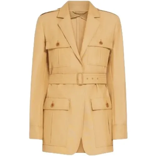 Safari Canvas Jacket Camel , female, Sizes: S, XS - Max Mara - Modalova