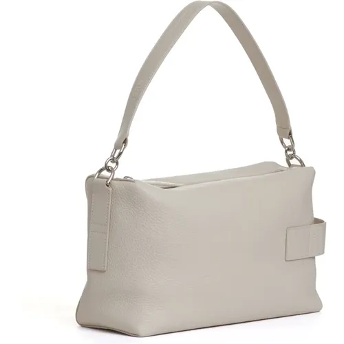 Cream Leather Handbag Elegance , female, Sizes: ONE SIZE - Hogan - Modalova