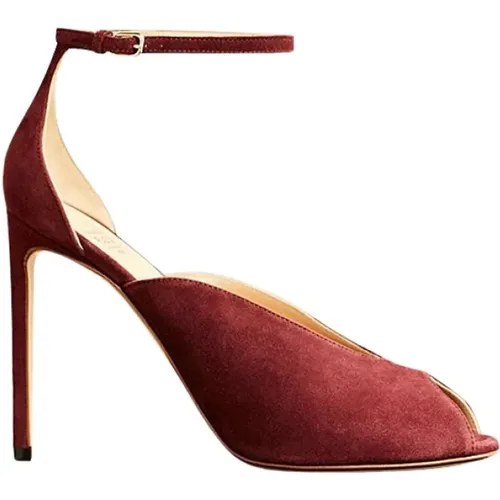 Open-toe Suede Pumps , female, Sizes: 3 UK, 4 UK, 5 UK, 6 UK - Francesco Russo - Modalova