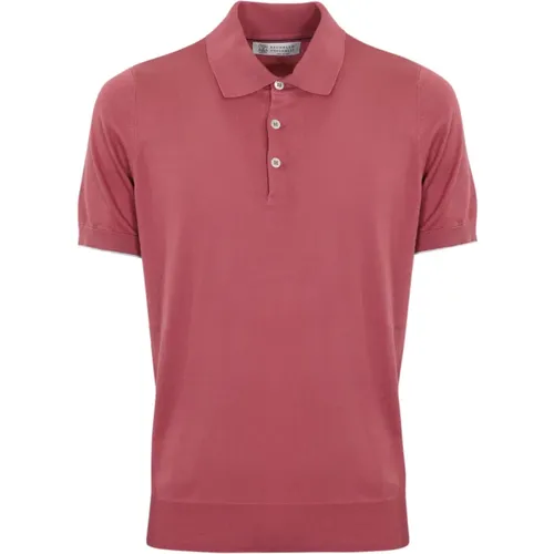 Cotton Polo Shirt Short Sleeve Classic Collar , male, Sizes: M, S - BRUNELLO CUCINELLI - Modalova