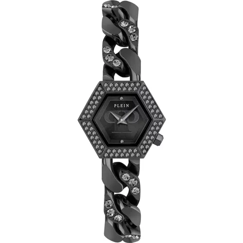 Hexagon Groumette Crystal Watch , female, Sizes: ONE SIZE - Philipp Plein - Modalova