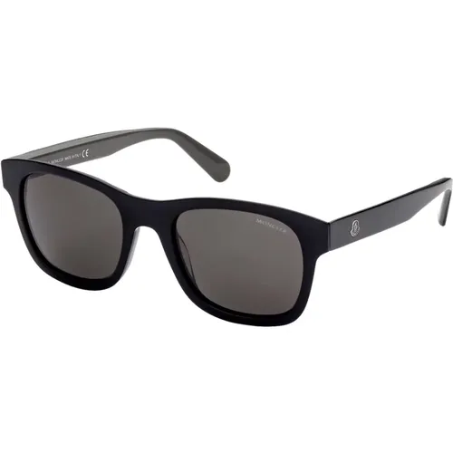 Schwarz/Rauch Sonnenbrille , Herren, Größe: 53 MM - Moncler - Modalova