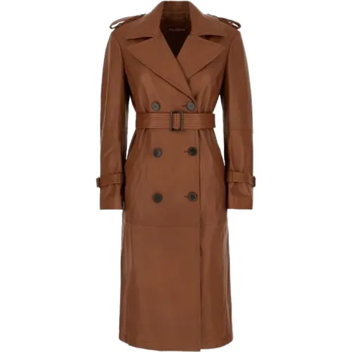 Leather Overcoat , female, Sizes: S, 2XS - Max Mara Studio - Modalova