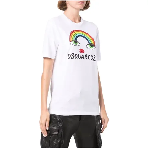 Damen T-Shirt , Damen, Größe: L - Dsquared2 - Modalova