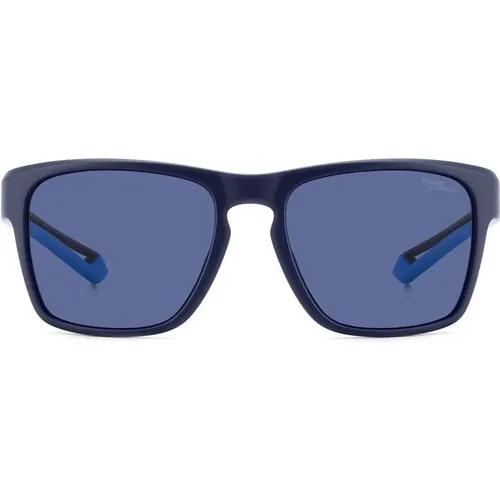 Matt Blaue Sonnenbrille , Herren, Größe: 56 MM - Polaroid - Modalova