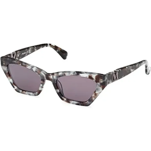 Stilvolle Havana Graue Sonnenbrille Mm0057-55C , Damen, Größe: 52 MM - Max Mara - Modalova