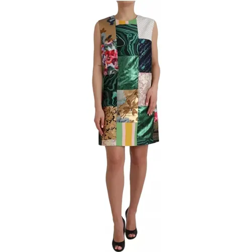 Patchwork Shift Kleid mit Reißverschluss - Dolce & Gabbana - Modalova