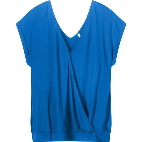 Blaue Tops , Damen, Größe: M - Summum Woman - Modalova