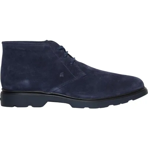 Men Shoes Ankle Boots Blu Noos , male, Sizes: 8 1/2 UK, 9 UK - Hogan - Modalova