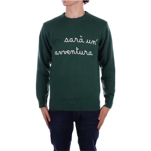 Grüner Logo Pullover Wollmischung , Herren, Größe: L - Saint Barth - Modalova