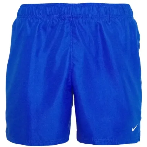 Blaue Beachwear-Shorts mit Swoosh-Print , Herren, Größe: XS - Nike - Modalova