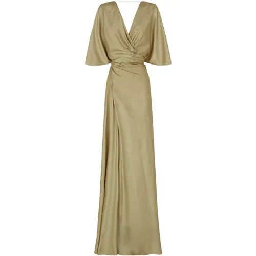 Martina Silk Metallic Gold Dress , female, Sizes: L, XL, M, 2XL - Cortana - Modalova