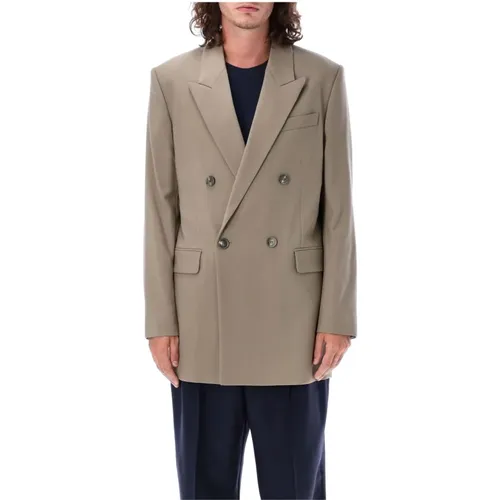 Taupe Doublebreast Jacket - Stylish and Sophisticated , male, Sizes: L - Ami Paris - Modalova