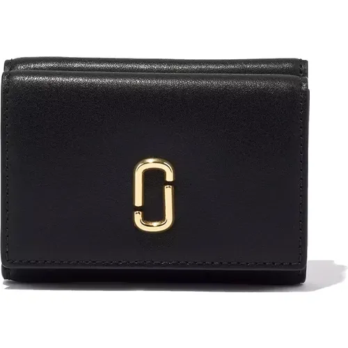 Leather Wallet with Snap Closure , female, Sizes: ONE SIZE - Marc Jacobs - Modalova