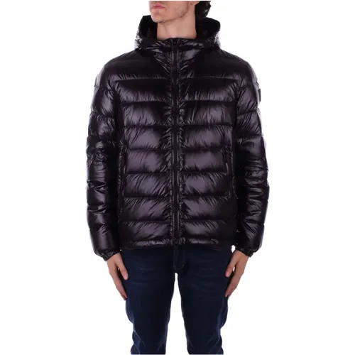 Schwarze Kapuzenjacke Reißverschlusstaschen Nylon - add - Modalova