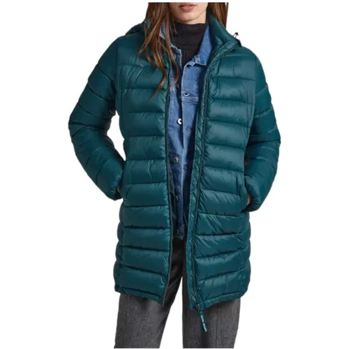 Long Padded Jacket with Removable Hood , female, Sizes: XS, XL - Pepe Jeans - Modalova