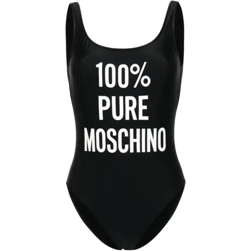 One-piece Swimsuit with Logo Print , female, Sizes: XS, 2XS - Moschino - Modalova