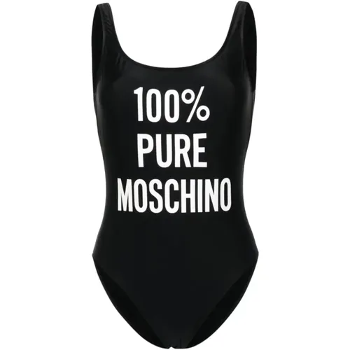 One-piece Swimsuit with Logo Print , female, Sizes: XS - Moschino - Modalova