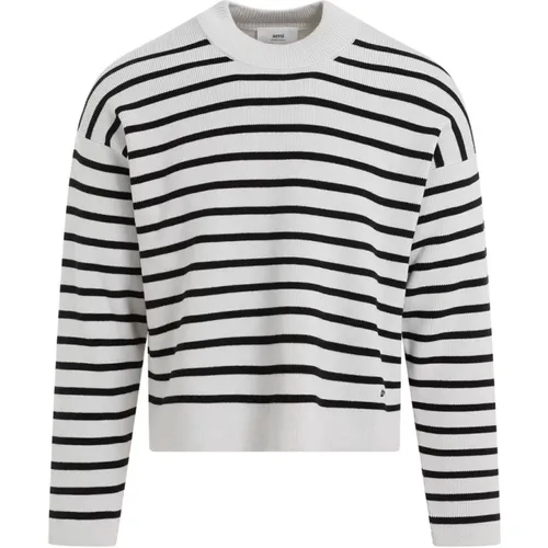 Striped Sailor Cotton Pullover Sweater , male, Sizes: L - Ami Paris - Modalova