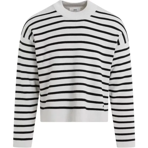 Striped Sailor Cotton Pullover Sweater , male, Sizes: S, L - Ami Paris - Modalova
