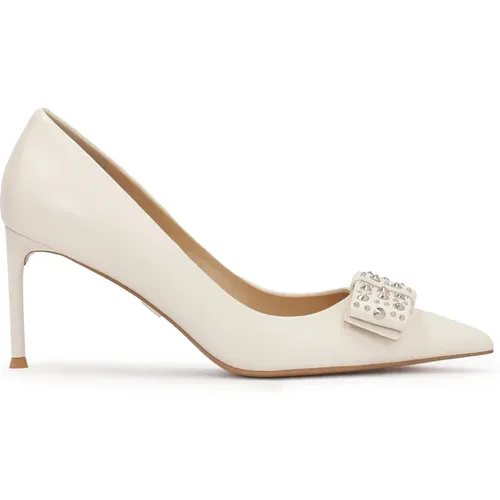 Creme Strass-Schleifen-Pumps , Damen, Größe: 41 EU - Kazar - Modalova