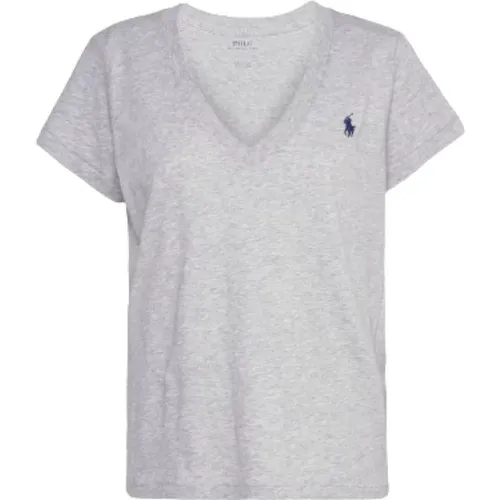 V-Ausschnitt Polo T-Shirt , Damen, Größe: 2XL - Polo Ralph Lauren - Modalova