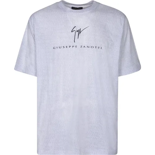 Baumwoll Rundhals T-shirt Logo Print Regular Fit , Herren, Größe: L - giuseppe zanotti - Modalova