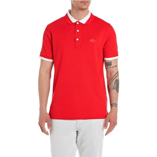 Herren Polo Shirt , Herren, Größe: L - Replay - Modalova