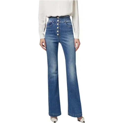 Button-Up Jeans , female, Sizes: W26, W27, W29, W28, W30, W25 - Elisabetta Franchi - Modalova