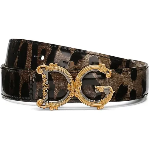 Baroque Leo Logo Belt , female, Sizes: 80 CM, 75 CM, 90 CM, 85 CM - Dolce & Gabbana - Modalova