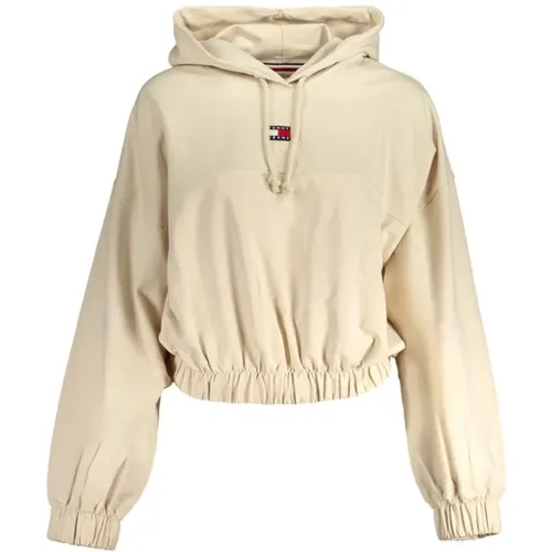 Cotton Hoodie with Embroidery , female, Sizes: XS, S, XL, M, L - Tommy Hilfiger - Modalova