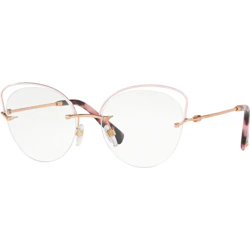 Rose Gold Butterfly Eyewear Frames , unisex, Sizes: 53 MM - Valentino - Modalova