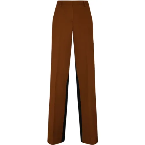 Dark Birch BrownStraight Trousers , female, Sizes: 2XS, XS - Burberry - Modalova