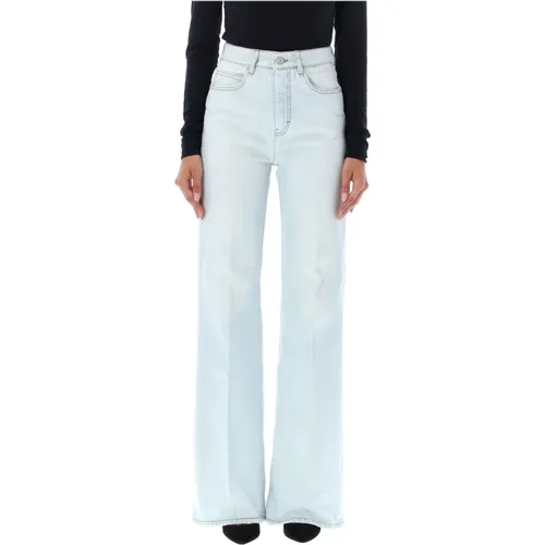 Hochgeschnittene Flare Denim Jeans , Damen, Größe: W25 - Ami Paris - Modalova