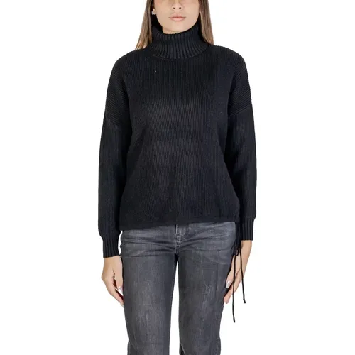 Schwarzer Strickpullover Herbst/Winter Kollektion , Damen, Größe: L/Xl - Sandro Ferrone - Modalova