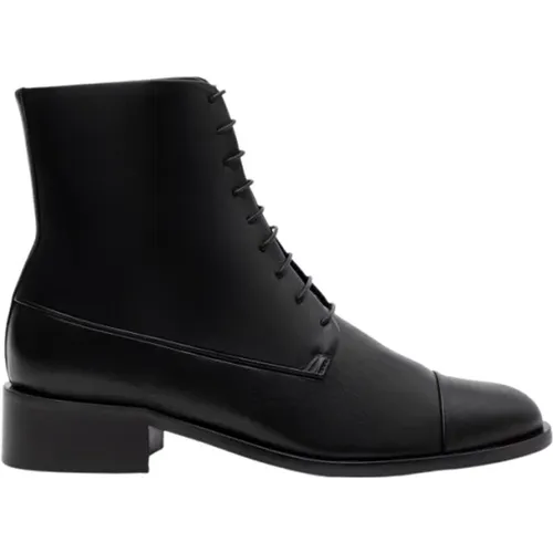 Schwarzer Schnürstiefel aus weichem Leder , Damen, Größe: 39 EU - PARALLELE - Modalova