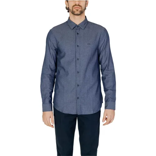 Mens Long Sleeve Shirt , male, Sizes: M, XL, S - Armani Exchange - Modalova