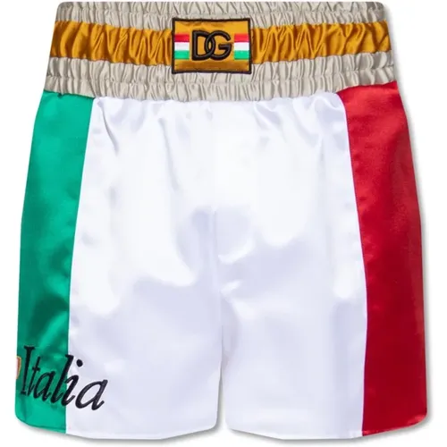 Sports Shorts with Logo Detail , male, Sizes: M - Dolce & Gabbana - Modalova