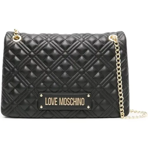 Padded Bag with Golden Logo , female, Sizes: ONE SIZE - Love Moschino - Modalova