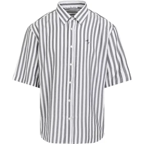 Striped Black Shirt Ss24 , male, Sizes: M, XL, L - Acne Studios - Modalova