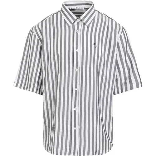 Striped Black Shirt Ss24 , male, Sizes: XL, L - Acne Studios - Modalova