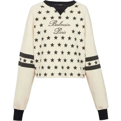 Sternenmuster Sweater , Damen, Größe: S - Balmain - Modalova