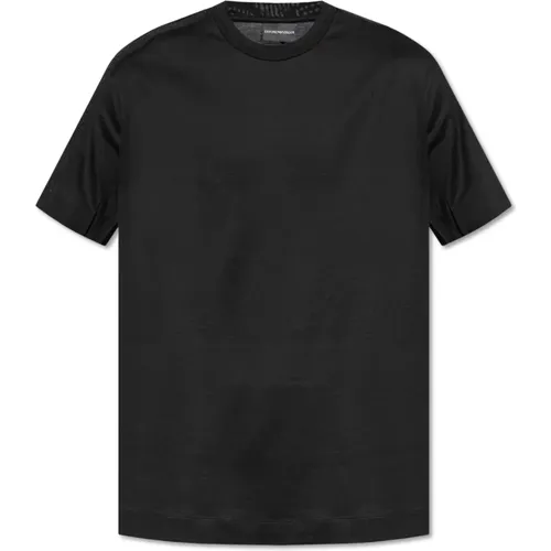 T-Shirt mit gesticktem Logo , Herren, Größe: L - Emporio Armani - Modalova