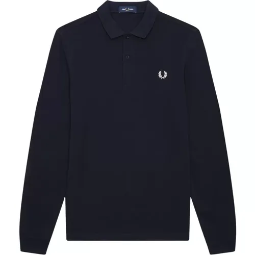 Langarm Tennis Polo , Herren, Größe: L - Fred Perry - Modalova