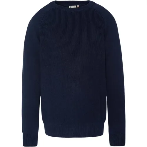 Gerippter Baumwollpullover - Tonnenweise Blau , Herren, Größe: XL - Schott NYC - Modalova