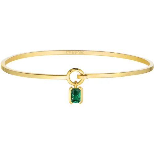 Roccanova Goldplattiertes Armband mit grünen Zirkoniasteinen , Damen, Größe: ONE Size - Sif Jakobs Jewellery - Modalova