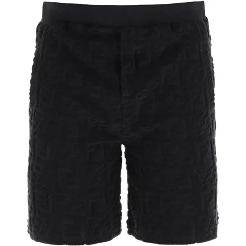 Logo Cotton Shorts , male, Sizes: S - Fendi - Modalova